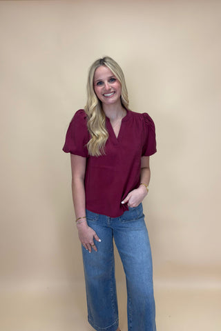 Blushing Beauty Puff Sleeve Top