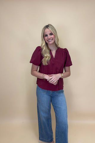 Blushing Beauty Puff Sleeve Top