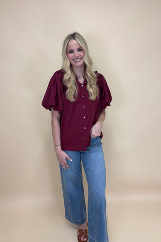 Effortless Glow Button Up Top