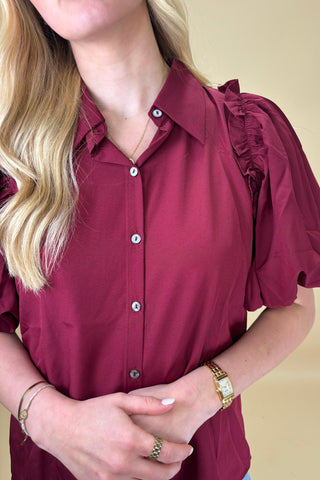 Effortless Glow Button Up Top