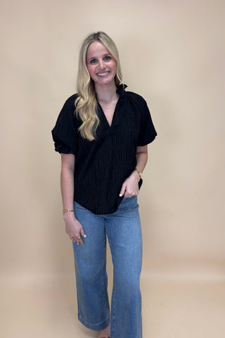 Soft Whisper Ruffle Neck Top