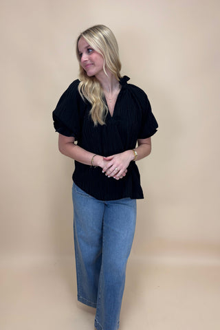 Soft Whisper Ruffle Neck Top