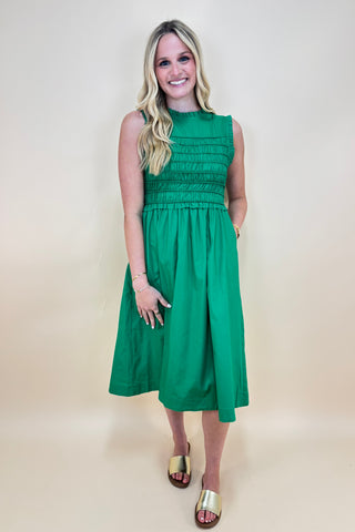 Emerald Elegance Midi Dress