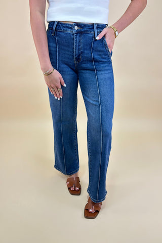 The Sutton Pintuck Wide Leg Jean