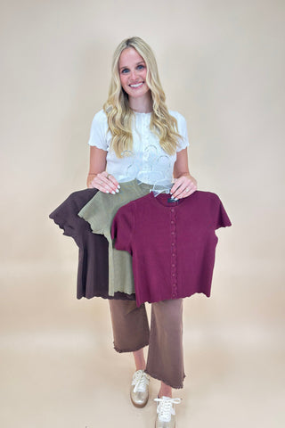 Sweet Serenity Scallop Cardigan
