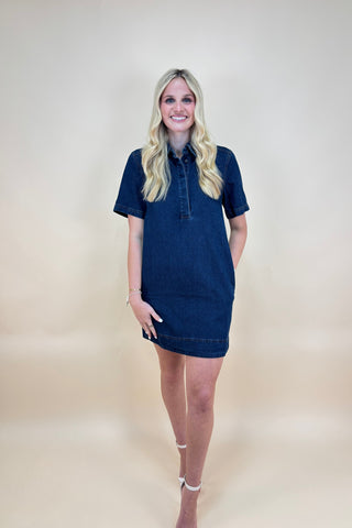 The Indigo Charm Shift Dress