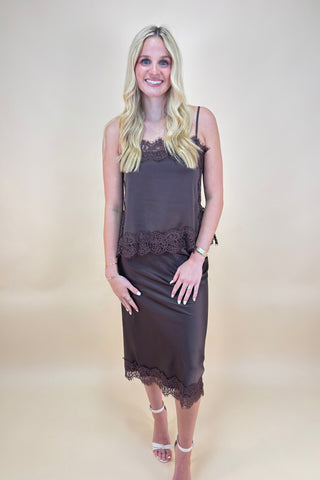 The Mocha Muse Satin Skirt