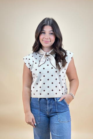 The Truffle Dot Sweater Top
