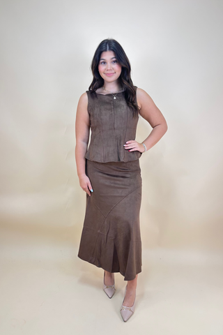 The Espresso Elegance Suede Set