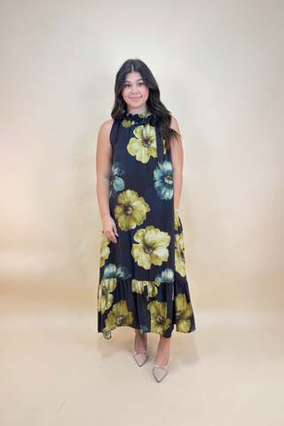 Verdant Whisper Midi Dress