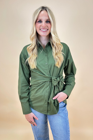 The Evergreen Manor Tie Blouse