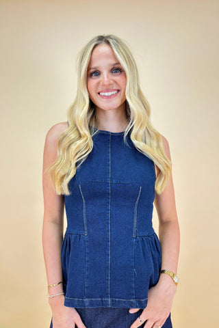 The Ashcroft Peplum Denim Top