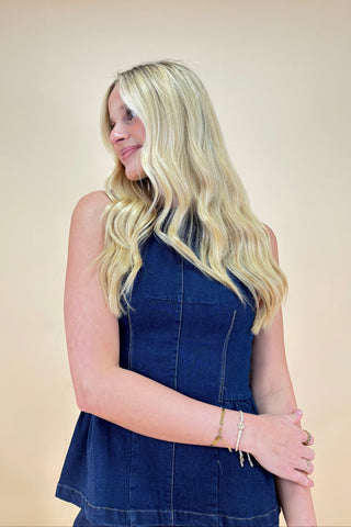 The Ashcroft Peplum Denim Top