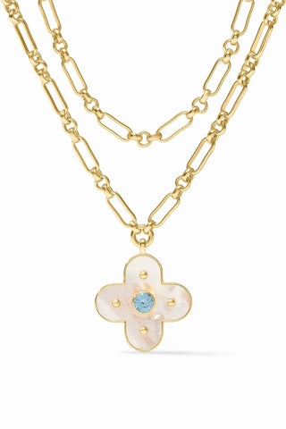Julie Vos Colette Statement Necklace-Chalcedony Blue
