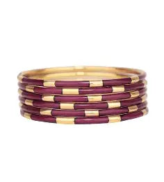 BuDhaGirl Amethyst Veda Bangles-Set of 6