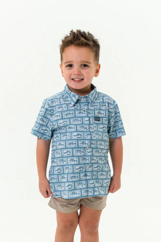 Burlebo Performance Button Up-Fish