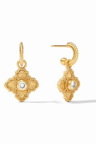 Julie Vos Theodora Hoop & Charm Earring-Cubic Zirconia