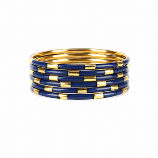 BuDhaGirl Navy Veda Bangles-Set of 6