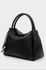 Nova Woven Texture Top Handle Bag Black