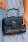 Tucker Handbag Navy Patent EC